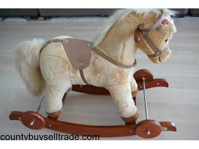 playful plush rocking horse